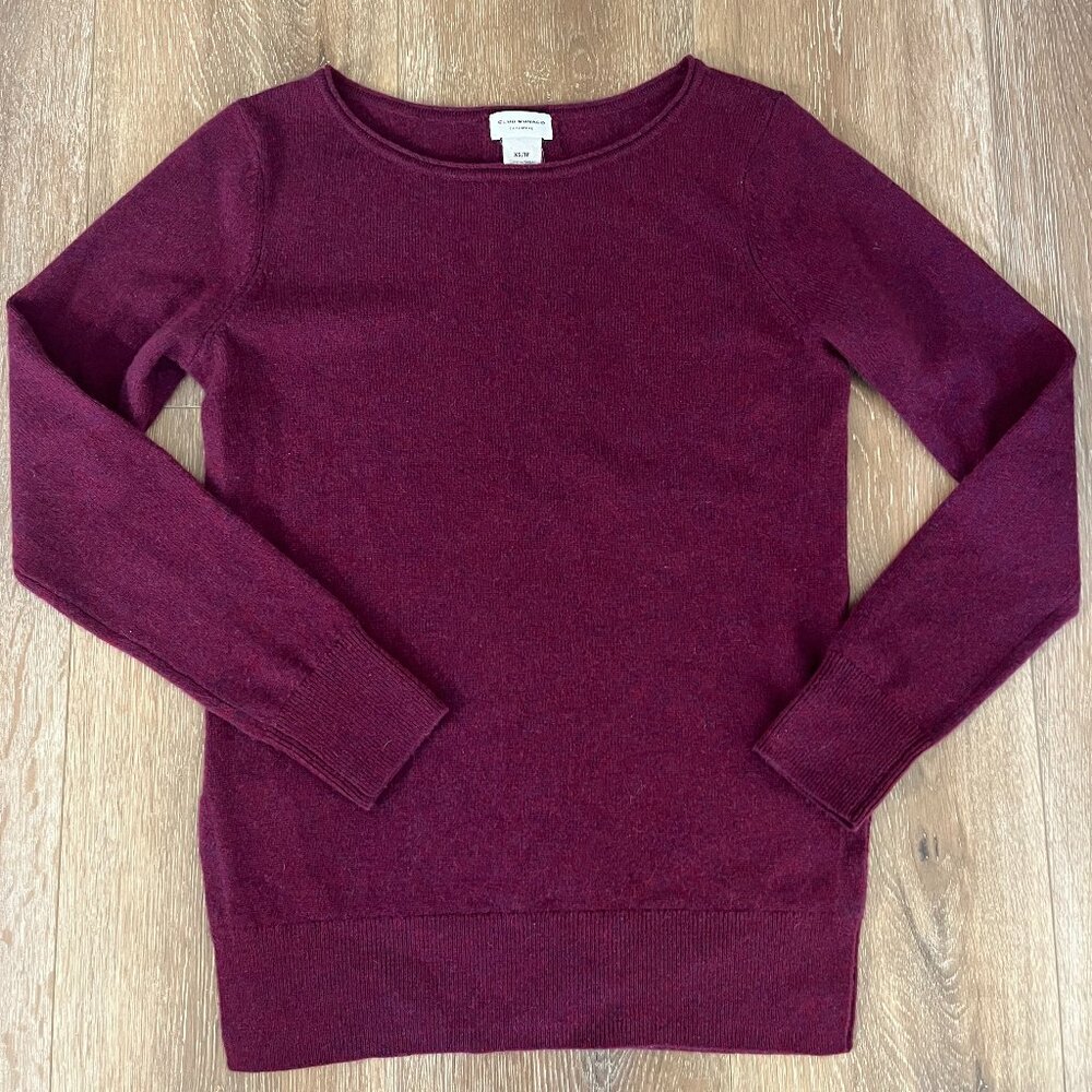 CLUB MONACO Cashmere Sweater - XS - Heathered Magenta Maroon